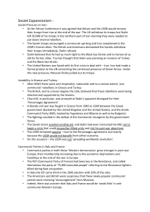 Soviet Expansionism & Cold War Origins: Study Material