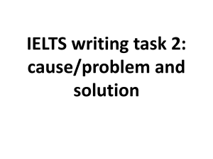 IELTS Writing Task 2: Cause/Problem & Solution