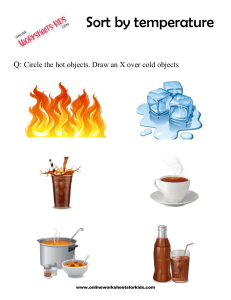 Sort by Temperature Worksheet