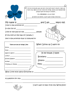 Brownie Pen Pal Worksheet