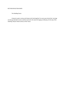 The Wedding Dance Reflection Paper