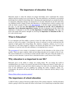Importance of Education: Essay on Life & Society
