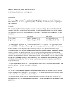Battery Experiment Design Project Summary