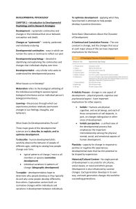 Developmental Psychology: Intro & Research