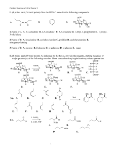 Organic Chemistry Exam 3 Homework