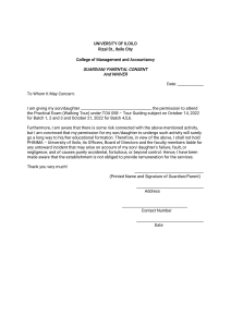 Parental Consent & Waiver: Tour Guiding Practical Exam