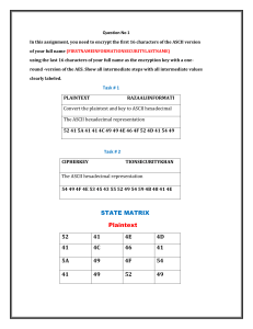 AES Encryption Assignment