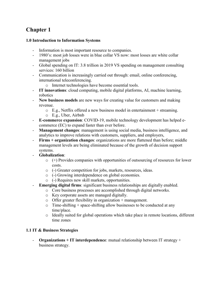 Information Systems Lecture Notes