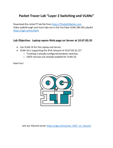 Packet Tracer Lab: Layer 2 Switching & VLANs