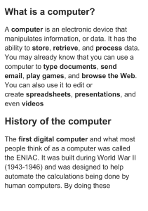 What is a Computer? History and Uses