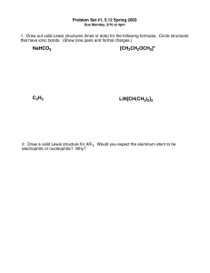Chemistry Problem Set: Lewis Structures & Resonance