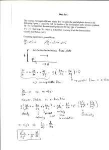 Fluid Mechanics Quiz: Parallel Plate Flow