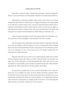Empowering You and Me: Personal Empowerment Essay