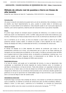Cálculo de Puestas a Tierra en Líneas de Alta Tensión