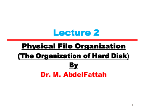 Physical File Organization: Hard Disk Lecture
