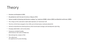 EIA Theory: Models, Critiques, and Stakeholder Engagement