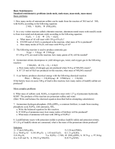Stoichiometry Practice Problems Worksheet