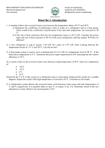 Refrigeration & Air Conditioning Problem Sheet