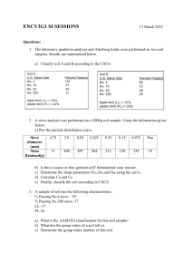 Soil Mechanics Worksheet: USCS, AASHTO, Gradation