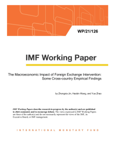 Macroeconomic Impact of Foreign Exchange Intervention