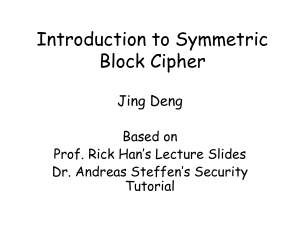 Symmetric Block Cipher Introduction