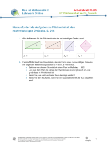 Flächeninhalt rechtwinkliger Dreiecke: Arbeitsblatt