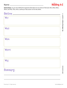 100th Day Project Worksheet: Reading & Language Arts
