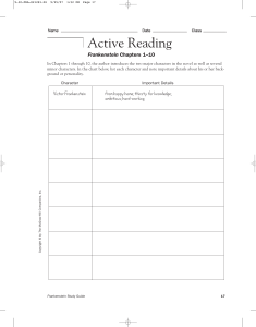 Frankenstein Chapters 1-10 Study Guide