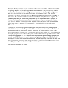 Origins of US Congress: Continental Congress & Constitution