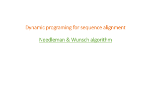Dynamic Programming Sequence Alignment: Needleman-Wunsch Algorithm