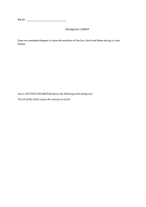 Lunar Eclipse & Seasons Worksheet