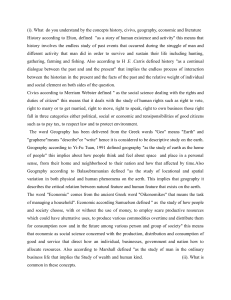 History, Civics, Geography, Economics Definitions