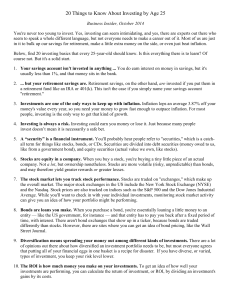 20 Investing Tips for 25-Year-Olds