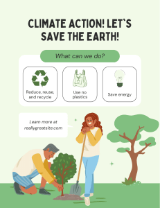 Climate Action: Save the Earth - Reduce, Reuse, Recycle