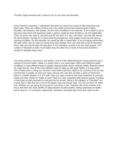 Mountain Bike Target Segment Essay