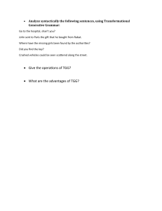 TGG Syntax Analysis Worksheet
