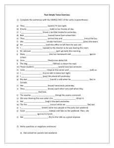 Past Simple Tense Exercises Worksheet