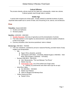 Global History 9 Review: Cultural Diffusion & Eras