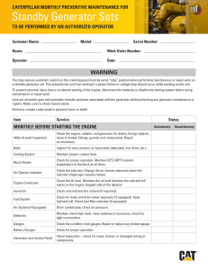 Caterpillar Generator Maintenance Checklist