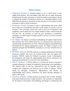 Business Concepts: Short Notes on Key Terms