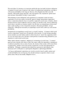 Corporate Social Responsibility: Profit vs. Morality