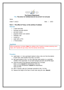 Catalase Activity Lab Worksheet