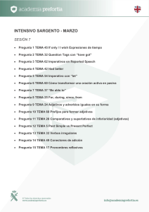 Temario Intensivo Sargento: Gramática Inglesa