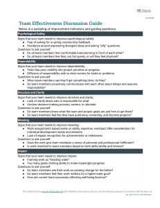 Team Effectiveness Discussion Guide