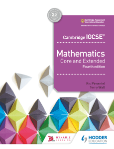 Cambridge IGCSE Mathematics Textbook: Core & Extended, 4th Ed.