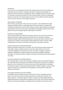 Rule of Law & Business: Impact on Economy