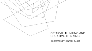 Critical & Creative Thinking Presentation
