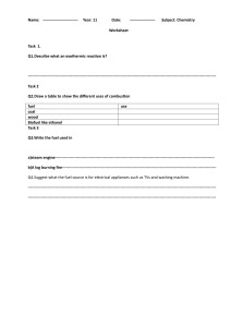 Chemistry Worksheet: Exothermic Reactions & Combustion