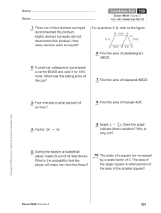 Saxon Math Course 3 Cumulative Test 15B