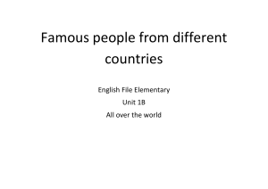 Famous People Countries Worksheet